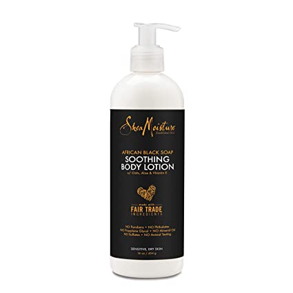 SheaMoisture African Black Soap 13 oz Body Lotion for Deep Hydration and Skin Soothing