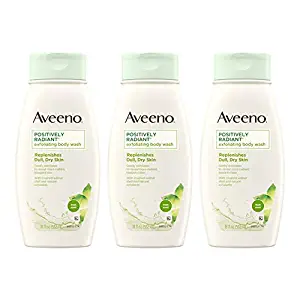 Aveeno Radiant 11 oz Exfoliating Body Wash with Crushed Walnut Shell