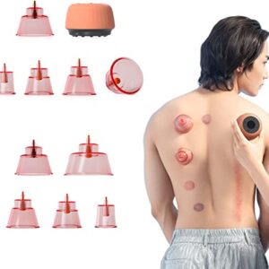 12 Piece Therapeutic Silicone Cupping Set with User Guide for Home Healing