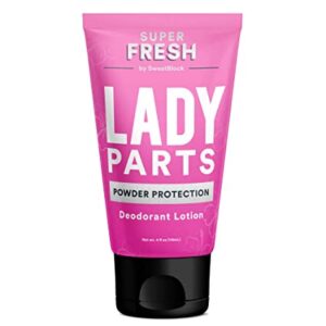 Fresh Lady Parts Deodorant Lotion to Powder Aluminum Free 4 oz Bottle