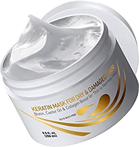 Keratin Repairing Hair Mask for Color-Treated Hair 8 oz Deep Conditioning Treatment
