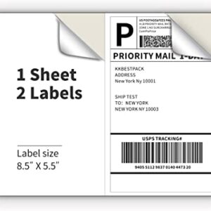 KKBESTPACK Half Sheet Shipping Labels ? 200 Labels