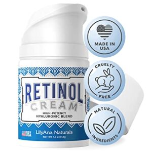 LilyAna Naturals Retinol Face Cream, 1.7 oz, Moisturizing Anti-Aging Formula