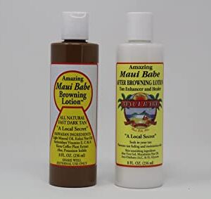 Maui Babe 8oz Browning Lotion Tanning Set for a Natural Sun-Kissed Glow