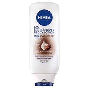 NIVEA Cocoa Butter 13.5 oz In-Shower Hydrating & Cleansing Lotion for Smooth Skin