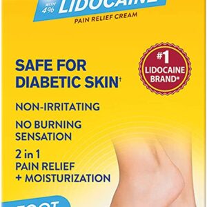 Odor-Free Max Strength Lidocaine Foot Pain Relief Cream - 4 oz Jar