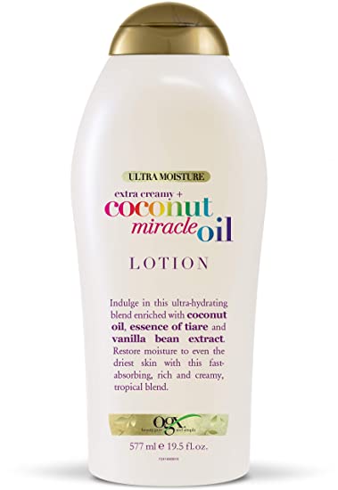 OGX Coconut Miracle Oil Vanilla Bean Scent Hydrating Body Lotion 19.5 oz Dry Skin Moisturizer