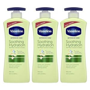 Vaseline Intensive Care Aloe Lotion Triple Pack 20.3 oz for Dry Skin Relief