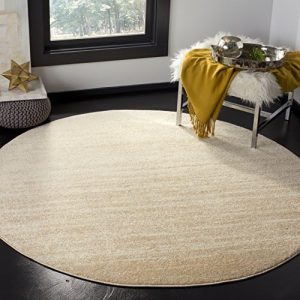 Cream 6 Foot Round Area Rug for Living Room or Bedroom