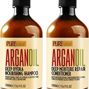 Moroccan Argan Oil Shampoo and Conditioner Set Sulfate-Free 16oz Bottles