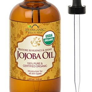 Pure Organic Jojoba Oil 4 oz Bottle for Natural Skin and Hair Care