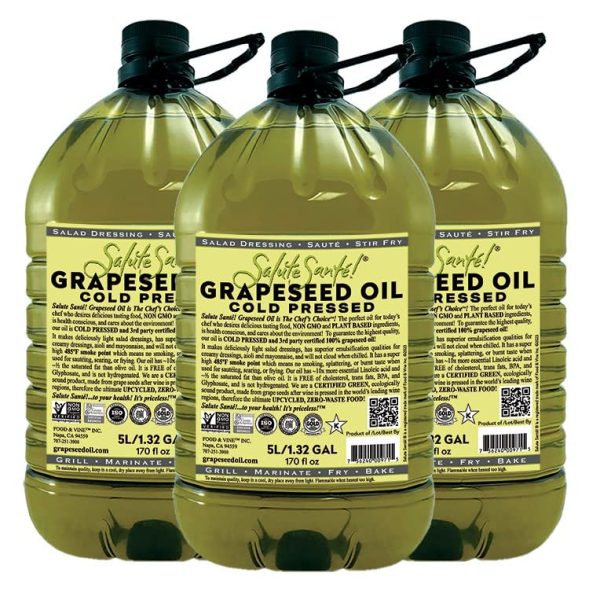 5 Gallon Grape Seed Oil - Bulk Size Supply