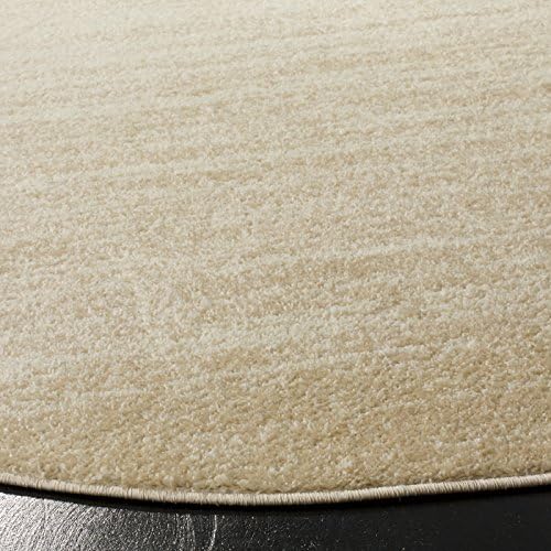 Cream 6 Foot Round Area Rug for Living Room or Bedroom - Image 3