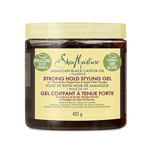 Black Castor Oil Hair Gel Styling and Growth Control Medium Hold 8oz