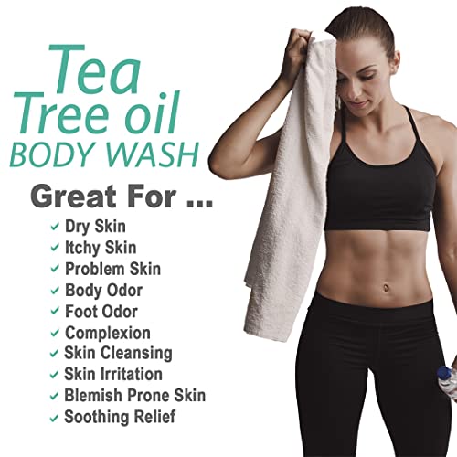 Tea Tree Oil Infused Refreshing Body Wash 16 oz Gentle Formula - Image 6