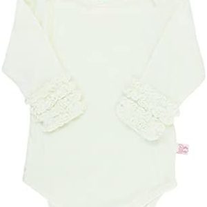 Newborn Cream Long Sleeve Baby Bodysuit 3-6 Months