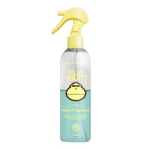 Frizz-free, heat protectant spray.