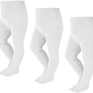 Cream Baby Ribbed Tights
