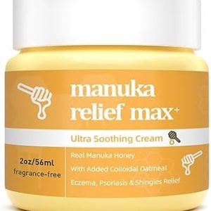 Manuka Honey Relief Cream 4 oz with Colloidal Oatmeal and Arnica Extract