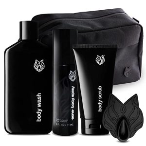 Black Wolf body wash for men.