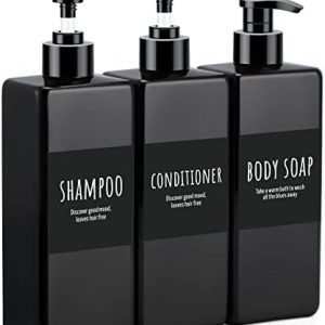 13oz White Shower Dispenser for Body Wash and Shampoo with Easy Refill