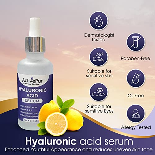 Hyaluronic Acid Anti-Aging Serum for Skin Care 1 oz Hydrating Formula - Image 2