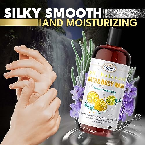 Crown Choice 12 oz Moisturizing Lemon Rosemary Bath Body Wash Gentle Cleanser - Image 3