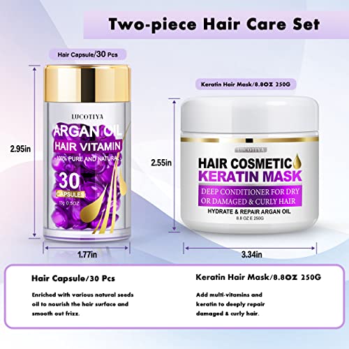 Argan Oil Deep Conditioning Hair Mask 8 oz Moisturizing Treatment for Dry Hair - Image 2