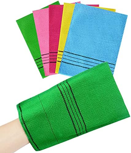 Exfoliating mitt for smooth skin.
