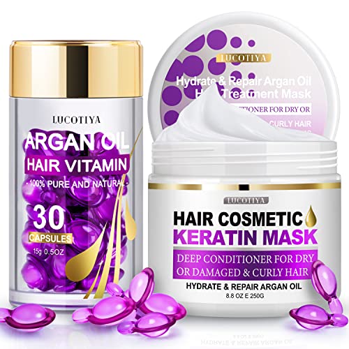 Argan Oil Deep Conditioning Hair Mask 8 oz Moisturizing Treatment for Dry Hair