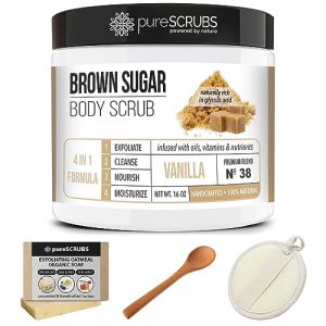 Natural Brown Sugar Body Scrub for Smooth, Hydrated Skin 8 oz