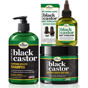 Organic Black Castor Oil for Natural Hair Growth, 8 oz Bottle