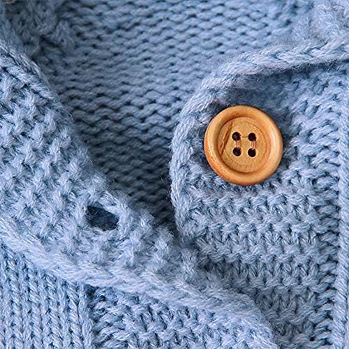 Cream knit hooded baby all-in-one. - Image 6