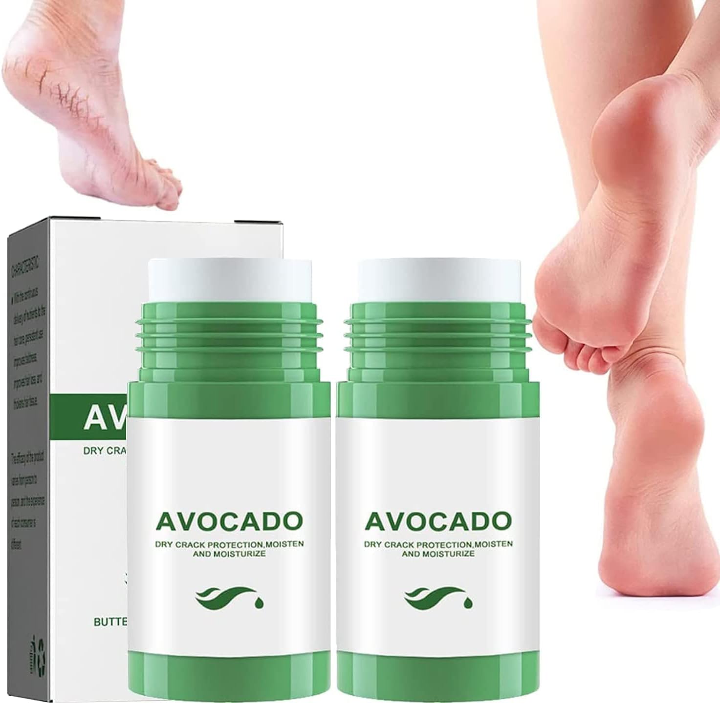 Cream with avocado for soft, moisturized feet.