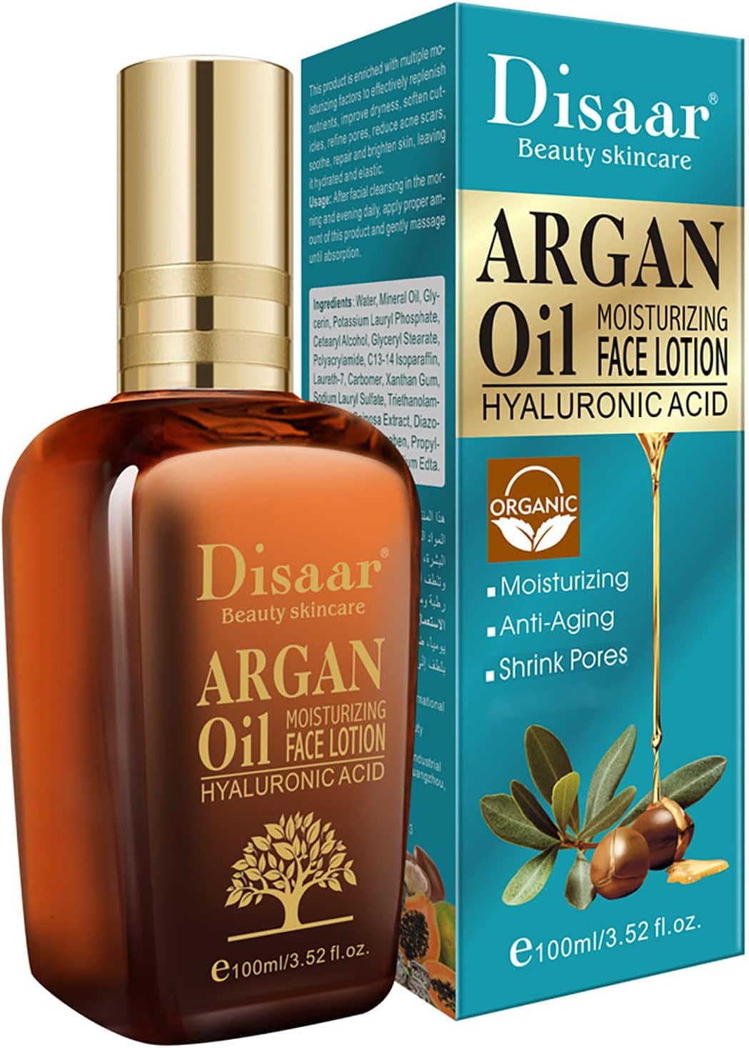 Nourishing Argan Oil Face Lotion 8 oz Hydrating Moisturizer for All Skin Types
