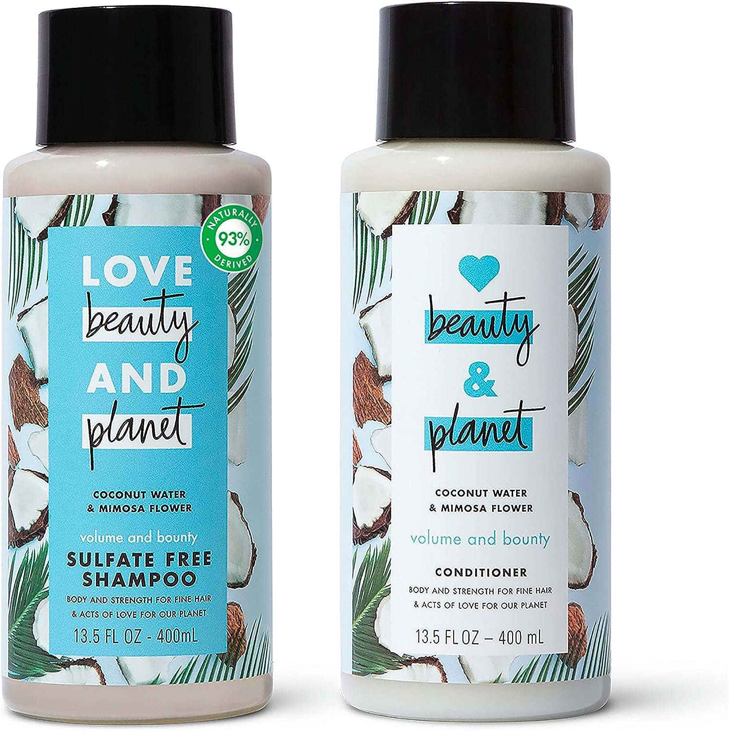 Sulfate Silicone Paraben-Free Shampoo and Conditioner Set 16 oz for All Hair Types
