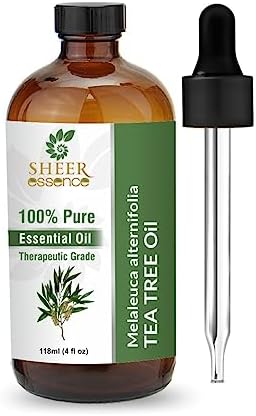 Pure Argan and Tea Tree Oil Blend for Face, Skin, and Hair - 8 Oz