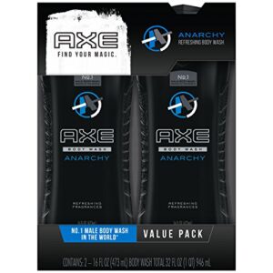 Axe Anarchy Men's Shower Gel 12 oz Intense Fragrance Refreshing Clean
