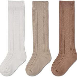 Cream baby knee high socks.