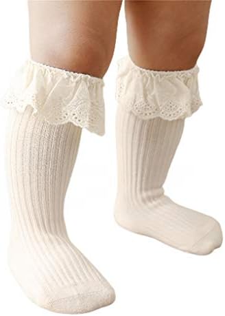 Cream long socks for babies.