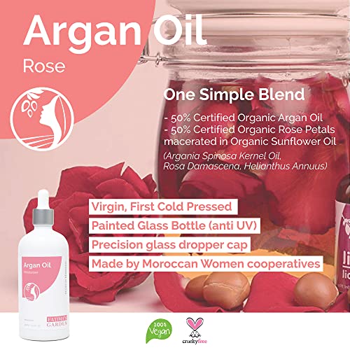 Luxurious Rose-Infused Argan Oil 100ml for Radiant Skin and Nourished Hair - Image 3