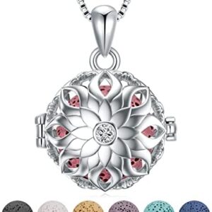 Silver Aromatherapy Essential Oil Diffuser Necklace, 20-inch Adjustable Chain