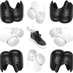 Wrinkle-preventing sneaker shields for anti-aging footwear protection.