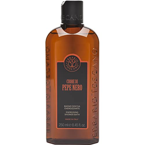 Pepper-infused shower gel for a refreshing cleanse.