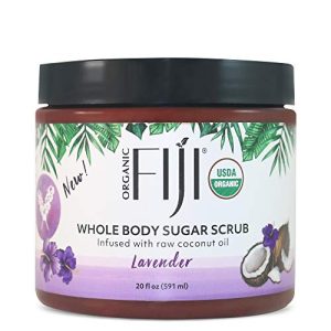 Coconut oil scrub for smooth skin.