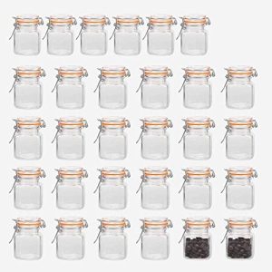 Glass containers for coarse bath salts.