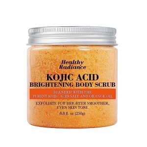 Exfoliating scrub with glycolic acid for smooth skin.