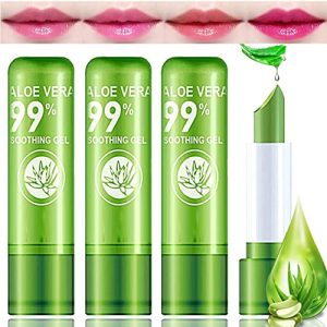 Color changing lip balm for a sheer tint effect.