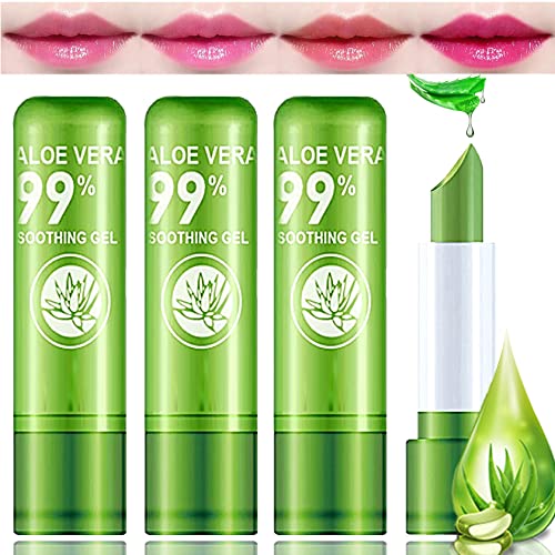 Color changing lip balm for a sheer tint effect.