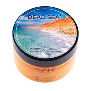 Exfoliate with Dead Sea Salt Body Scrub.